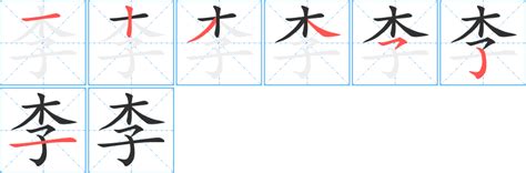 李筆畫|李字笔画、笔顺、笔划